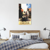 Straat Uitzicht met Clock Clock-rail met Couple &  Canvas Afdruk (Insitu (Slaapkamer))