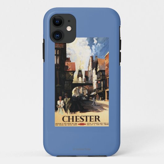 Straat Uitzicht met Clock Clock-rail met Couple & Case-Mate iPhone Case (Achterkant)