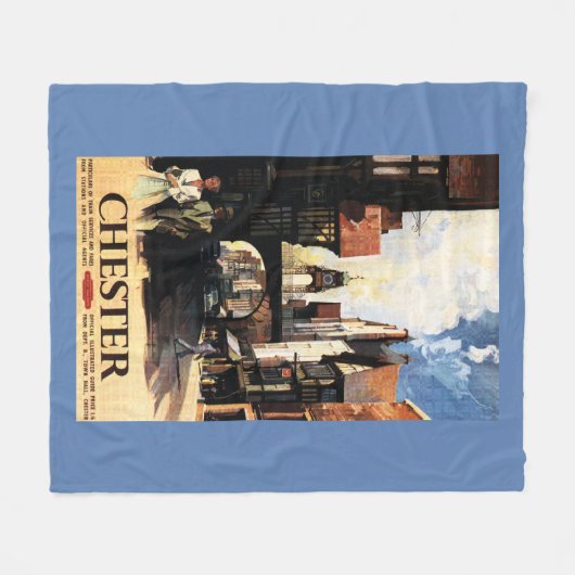 Straat Uitzicht met Clock Clock-rail met Couple &  Fleece Deken (Voorkant (Horizontaal))