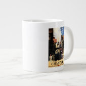 Straat Uitzicht met Clock Clock-rail met Couple & Grote Koffiekop (Voorkant rechts)