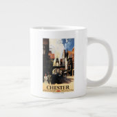 Straat Uitzicht met Clock Clock-rail met Couple & Grote Koffiekop (Rechts)