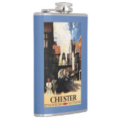 Straat Uitzicht met Clock Clock-rail met Couple &  Heupfles (Rechts)