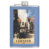 Straat Uitzicht met Clock Clock-rail met Couple & Heupfles (Voorkant)