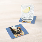 Straat Uitzicht met Clock Clock-rail met Couple &  Kartonnen Onderzetters (Insitu)