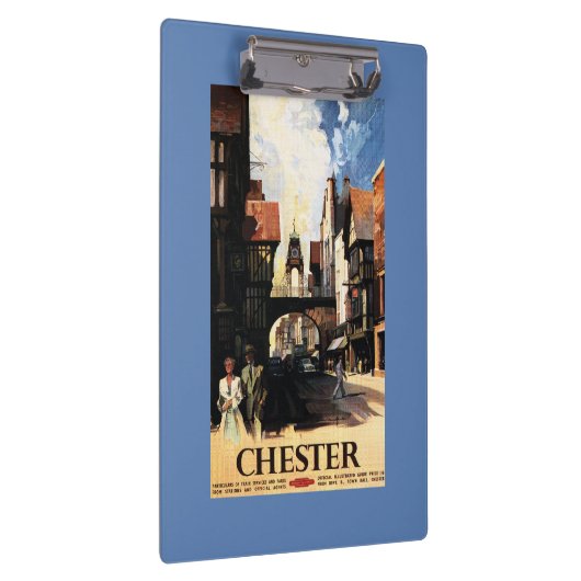 Straat Uitzicht met Clock Clock-rail met Couple &  Klembord (Rechts)