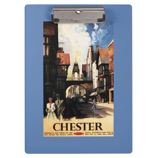 Straat Uitzicht met Clock Clock-rail met Couple &  Klembord (Voorkant)