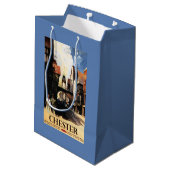 Straat Uitzicht met Clock Clock-rail met Couple & Medium Cadeauzakje (Achterkant Gekanteld)