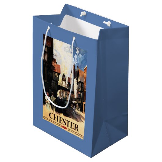 Straat Uitzicht met Clock Clock-rail met Couple & Medium Cadeauzakje (Voorkant Gekanteld)