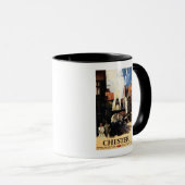 Straat Uitzicht met Clock Clock-rail met Couple &  Mok (Voorkant rechts)