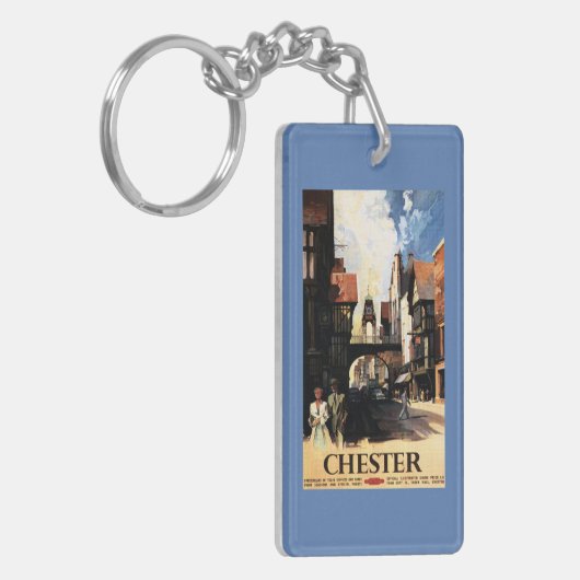 Straat Uitzicht met Clock Clock-rail met Couple &  Sleutelhanger (Voorkant Links)