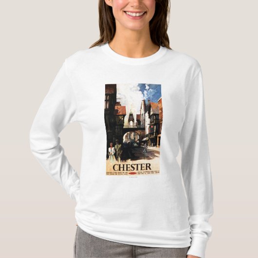 Straat Uitzicht met Clock Clock-rail met Couple &  T-shirt (Voorkant)