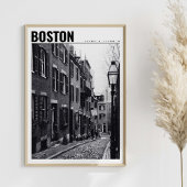 Straat van Boston Black en White Photography Poster