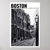 Straat van Boston Black en White Photography Poster (Voorkant)