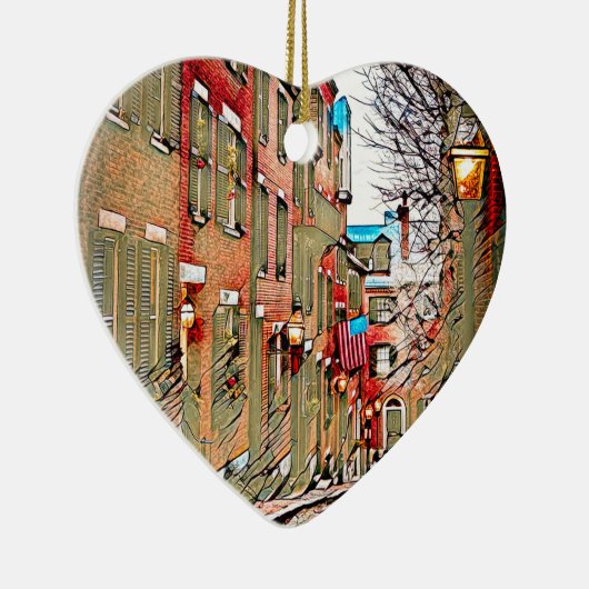 Straat van Boston Keramisch Ornament (Rechts)