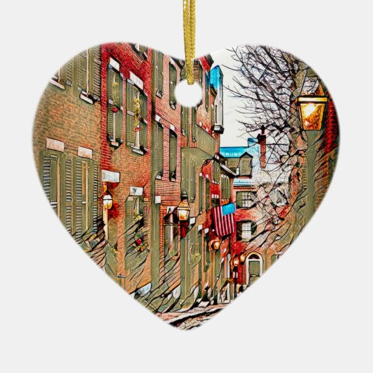 Straat van Boston Keramisch Ornament (Voorkant)