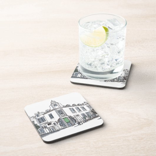 straat van de oude stad bier onderzetter (Rechterzijde)