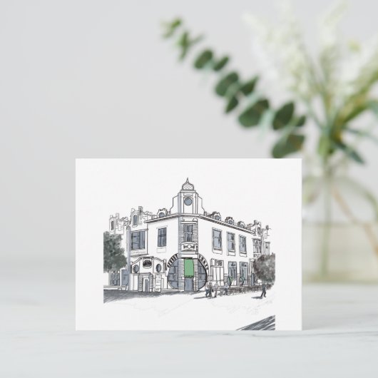 straat van de oude stad briefkaart (Staand voorkant)