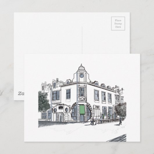 straat van de oude stad briefkaart (Voorkant / Achterkant)