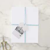 straat van de oude stad cadeaulabel (Met Touw)