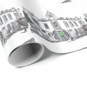 straat van de oude stad cadeaupapier (Rol Hoek)