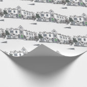 straat van de oude stad cadeaupapier (Hoek)