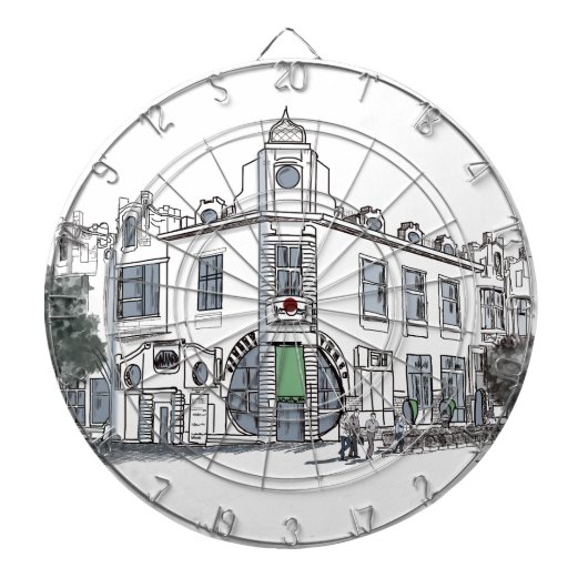 straat van de oude stad dartbord (Voorkant)