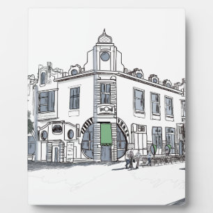 straat van de oude stad fotoplaat