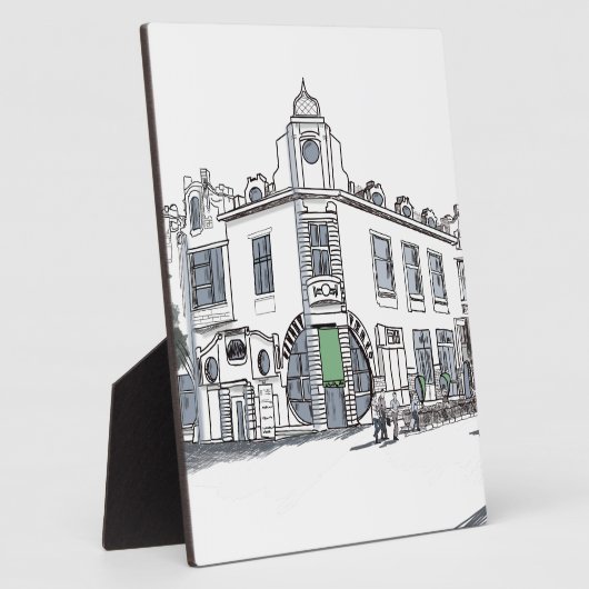 straat van de oude stad fotoplaat (Zijkant)