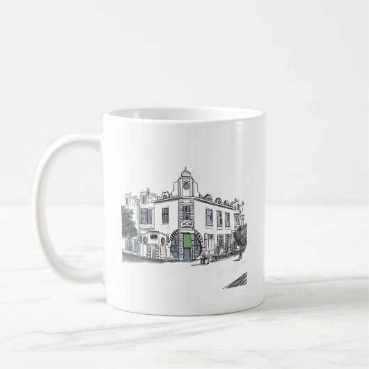 straat van de oude stad koffiemok (Links)