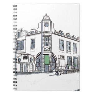 straat van de oude stad notitieboek