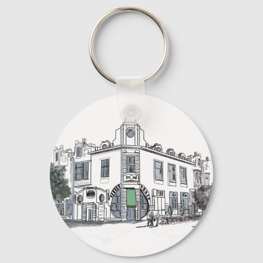 straat van de oude stad sleutelhanger (Voorkant)