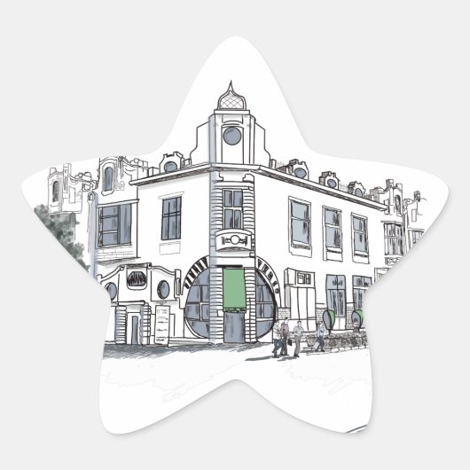 straat van de oude stad ster sticker (Voorkant)