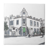 straat van de oude stad tegeltje (Voorkant)