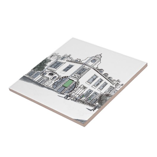 straat van de oude stad tegeltje (Zijkant)