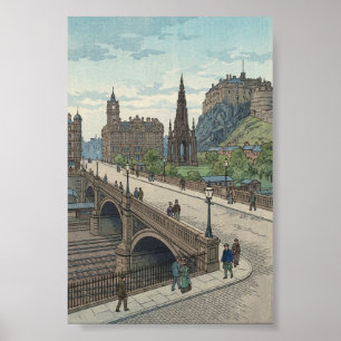 Straat van Edinburgh Old Town Japanse Houtblokpr Poster