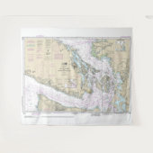 Straat van Georgia en Straat van Juan de Fuca Graf Wandkleed (Voorkant (horizontaal))