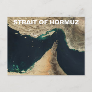 Straat van het Afbeelding van de Hormuz-satelliet Briefkaart