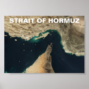 Straat van het Afbeelding van de Hormuz-satelliet Poster