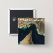 Straat van Hormuz Satellietbeeld Vierkante Button 5,1 Cm (Voorkant /achterkant)