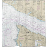 Straat van Juan de Fuca Ingang Nautische Grafiek Douchegordijn (Voorkant)