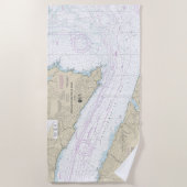 Straat van Juan de Fuca Ingang Nautische Grafiek Strandlaken (Voorkant)