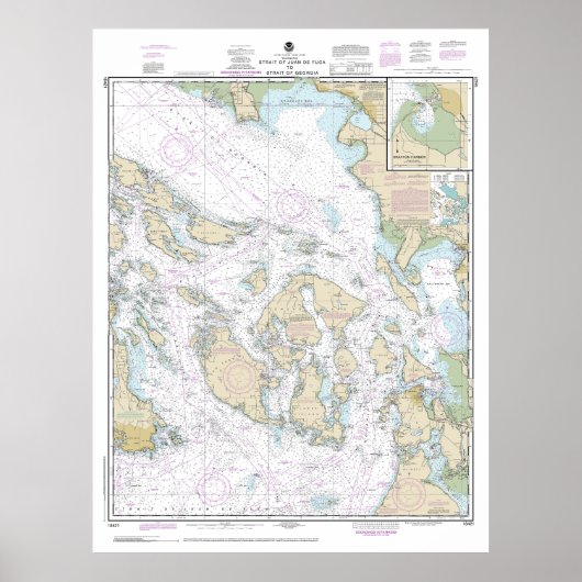 Straat van Juan de Fuca tot Straat van Georgia Poster (Voorkant)