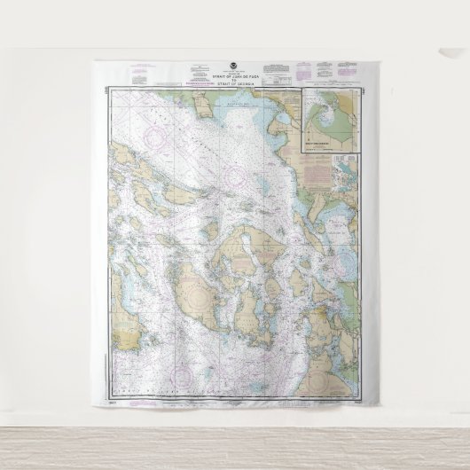 Straat van Juan de Fuca tot Straat van Georgia Wandkleed (Voorkant)
