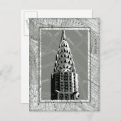 Straat van New York met Empire State Building Briefkaart (Voorkant / Achterkant)