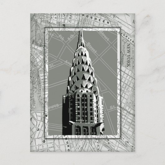 Straat van New York met Empire State Building Briefkaart (Voorkant)
