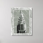 Straat van New York met Empire State Building Canvas Afdruk (Voorkant)