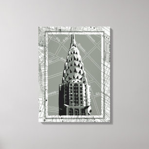 Straat van New York met Empire State Building Canvas Afdruk