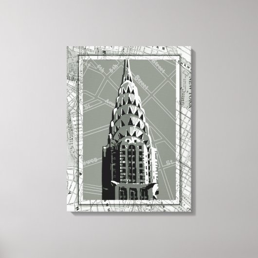 Straat van New York met Empire State Building Canvas Afdruk (Voorkant)