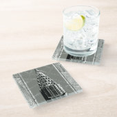 Straat van New York met Empire State Building Glazen Onderzetter (Schuin)