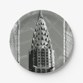 Straat van New York met Empire State Building Papieren Bordje (Voorkant)